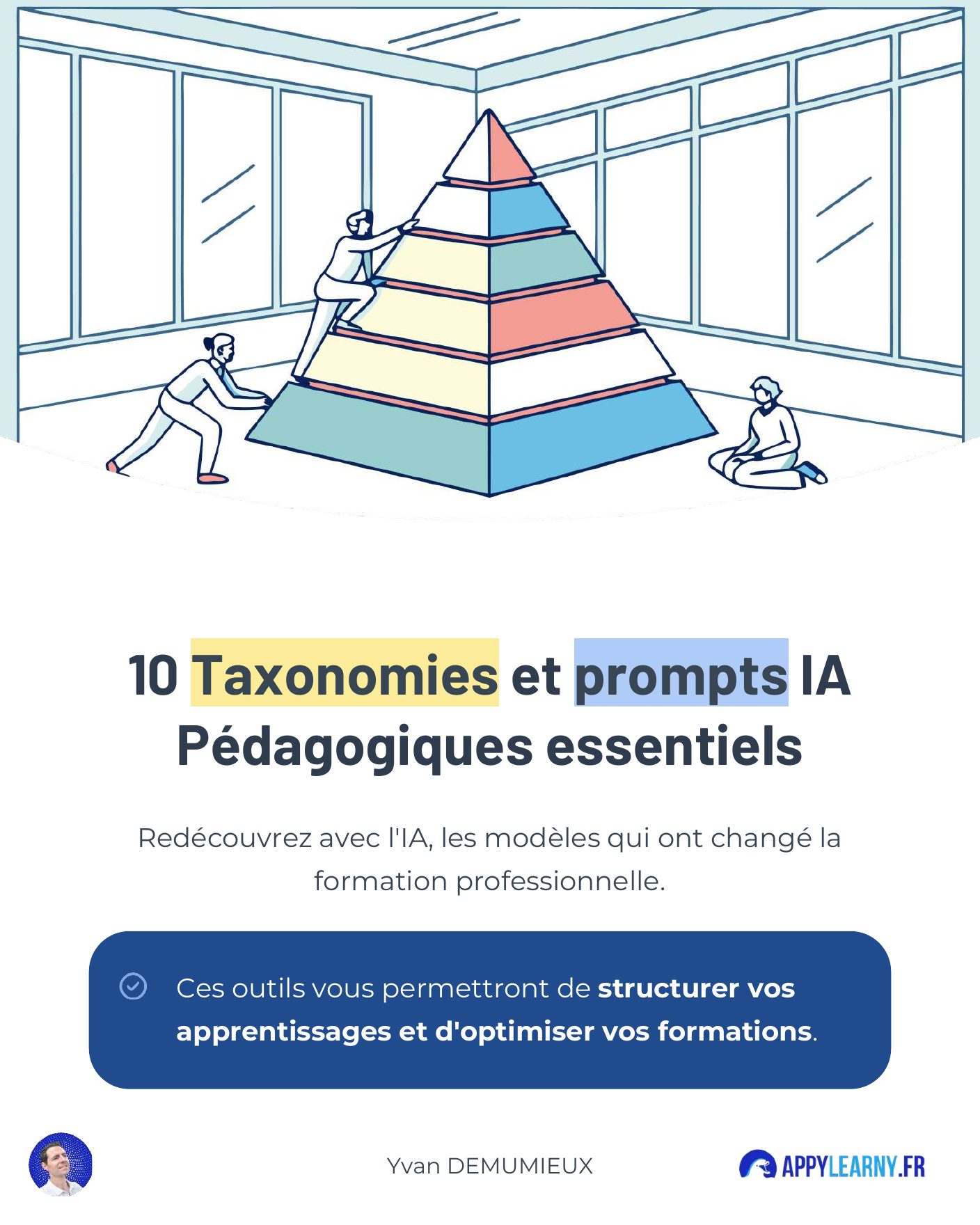 Couverture du carrousel 10 taxonomies pédagogiques et prompts IA