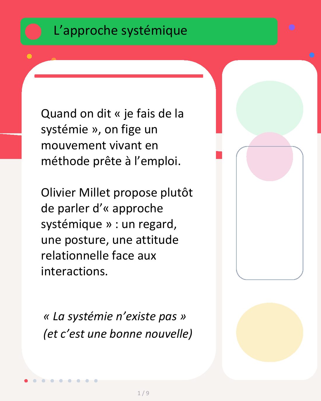 Couverture du carrousel Approche systémique - Penser les interactions plutôt qu’une méthode