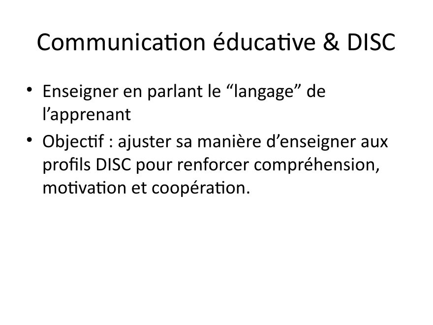 Couverture du carrousel Communication éducative avec les profils DISC