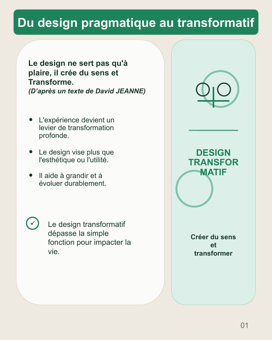 Couverture du carrousel Design transformatif - Créer du sens et faire évoluer