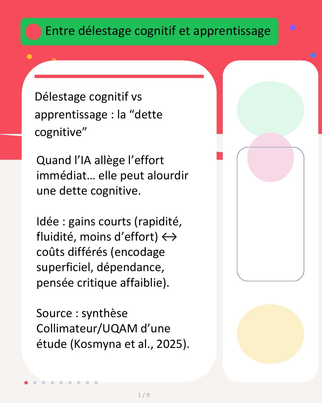Couverture du carrousel Dette cognitive - Les risques du délestage par l’IA