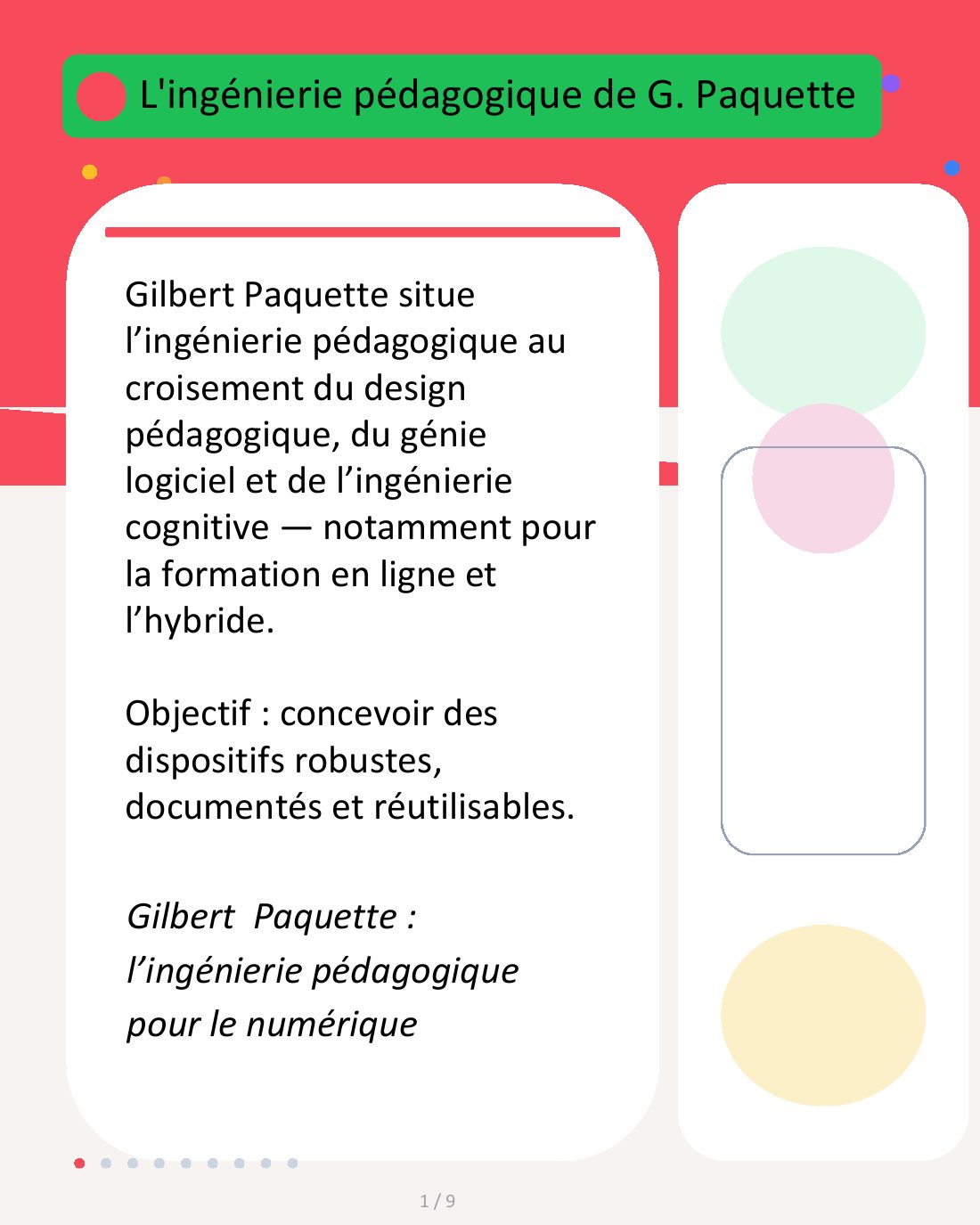 Couverture du carrousel Gilbert Paquette - L’ingénierie pédagogique pour le numérique
