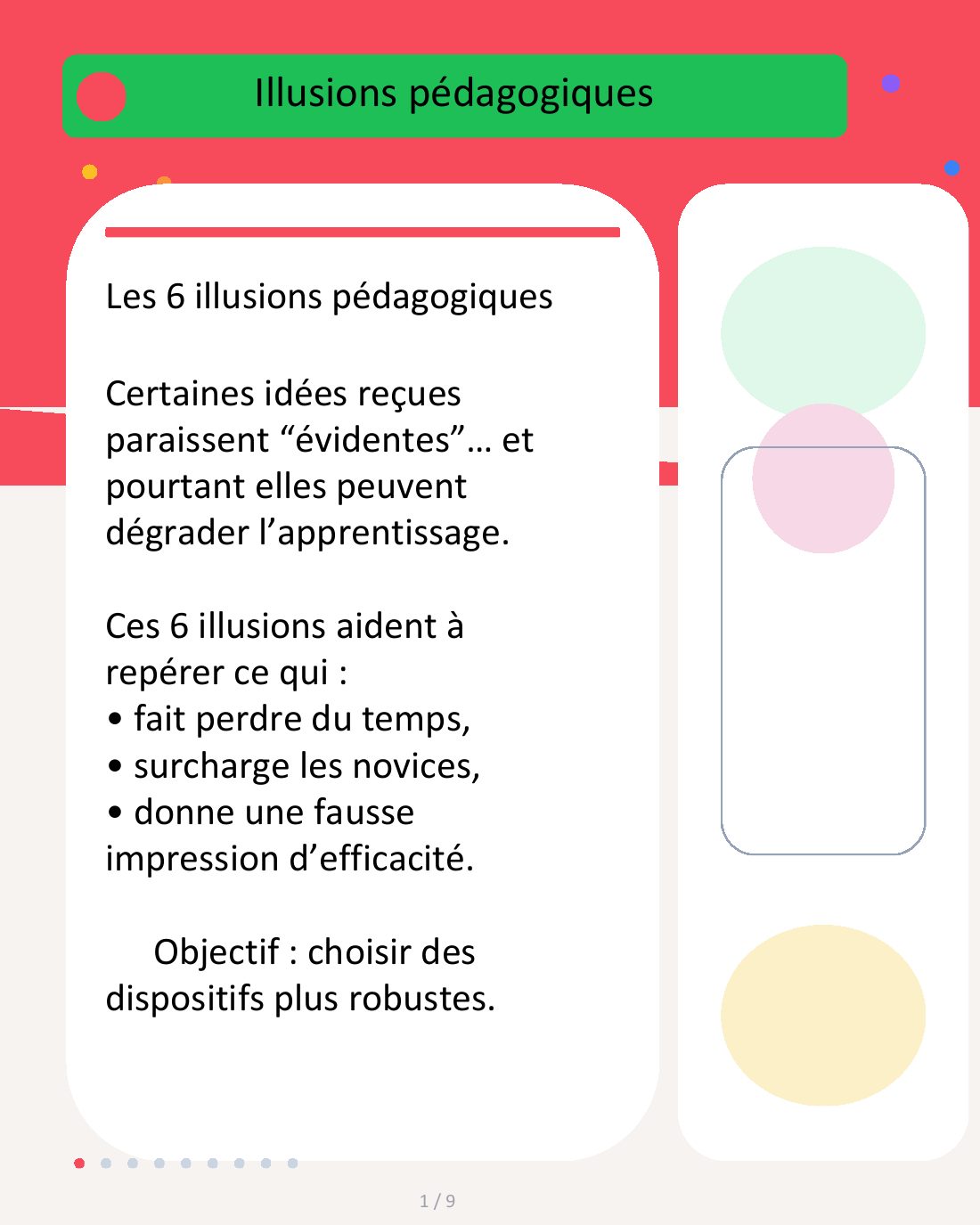 Couverture du carrousel Illusions pédagogiques - Six idées reçues qui nuisent à l’apprentissage