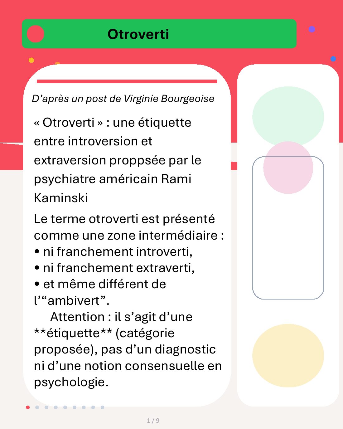 Couverture du carrousel Otroverti - Une étiquette entre introversion et extraversion