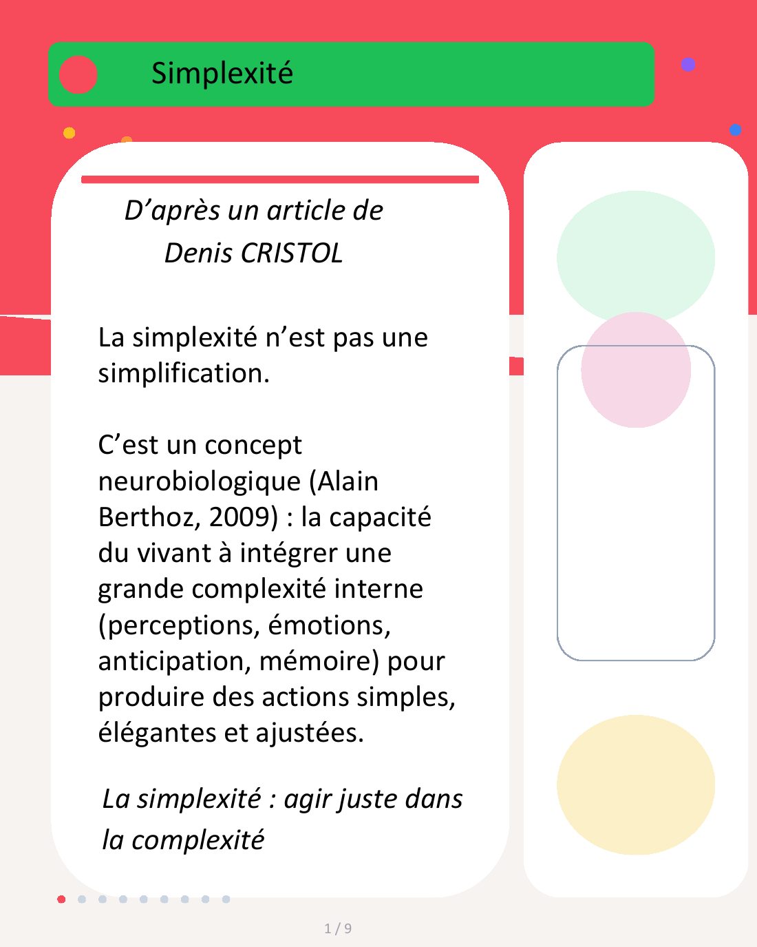 Couverture du carrousel Simplexité - Agir avec justesse dans la complexité