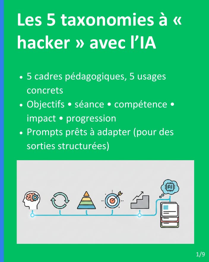 Couverture du carrousel Taxonomies pédagogiques - Cinq cadres à enrichir avec l’IA