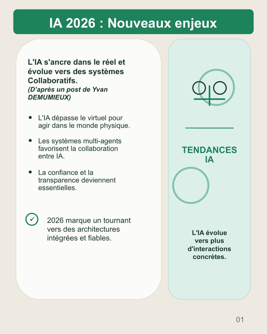 Couverture du carrousel Tendances IA 2026 - Systèmes collaboratifs et ancrage dans le réel