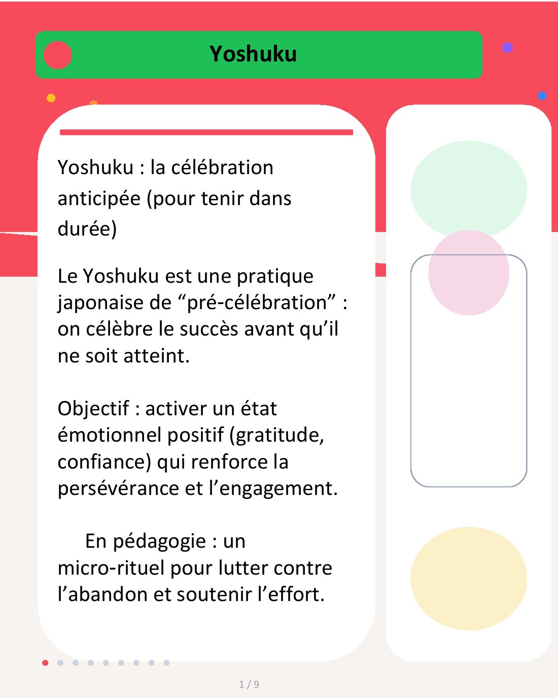 Couverture du carrousel Yoshuku - Célébrer la réussite pour soutenir l’engagement