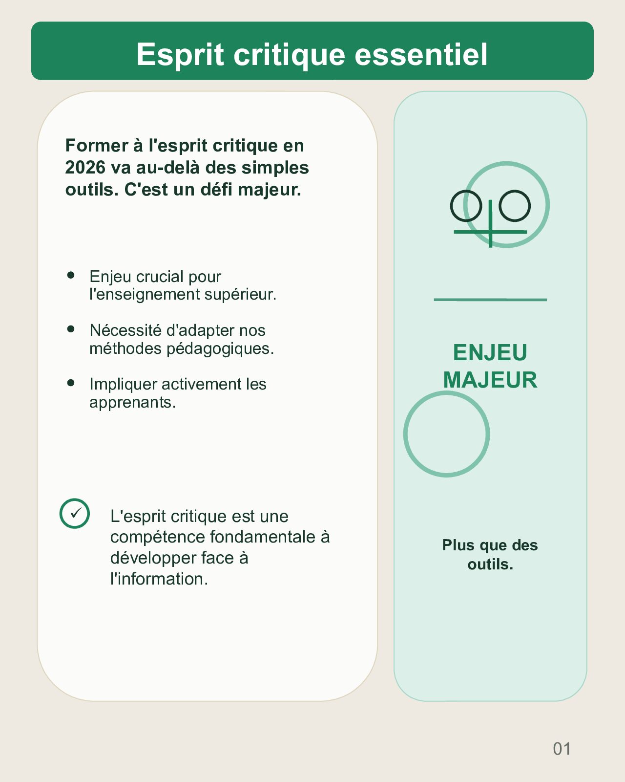 Couverture du carrousel Esprit critique - Dépasser les outils pour mieux raisonner