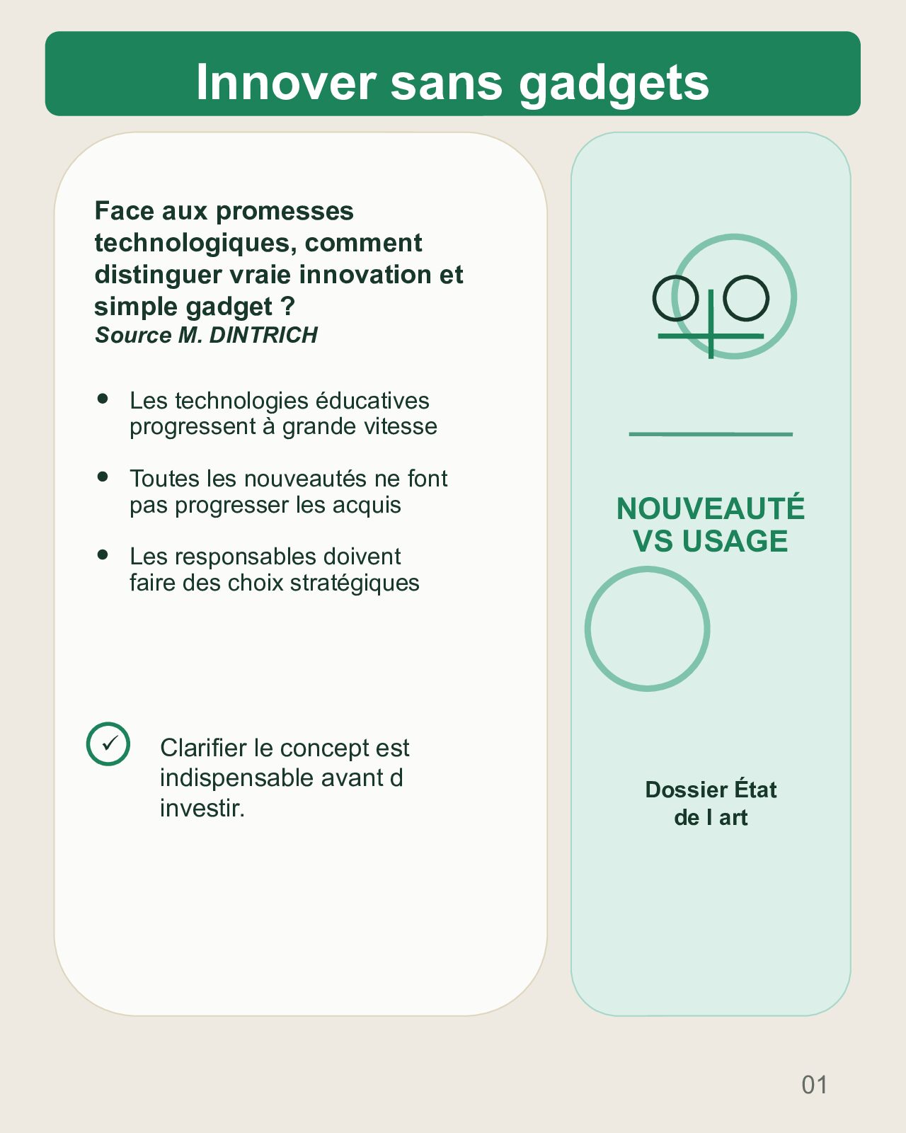 Couverture du carrousel Innover sans gadgets : privilégier la valeur pédagogique