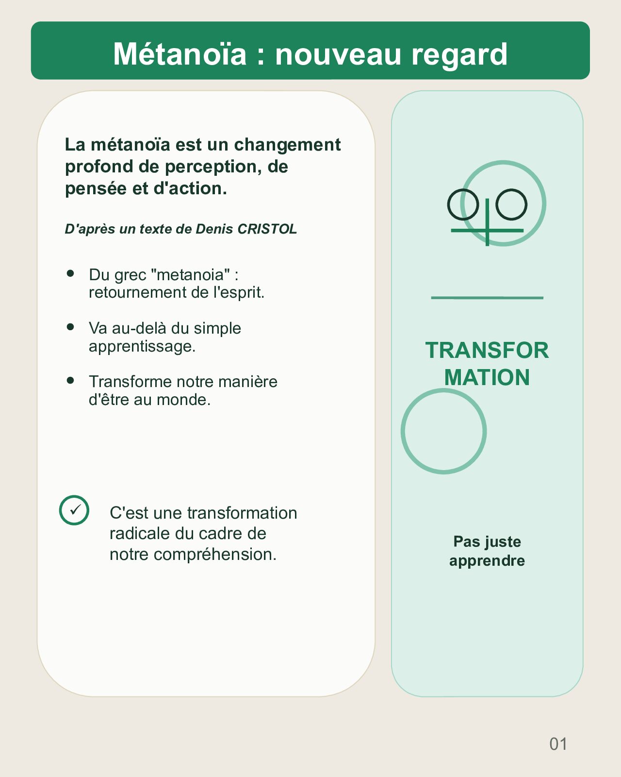 Couverture du carrousel Métanoïa : transformer son regard et apprendre autrement