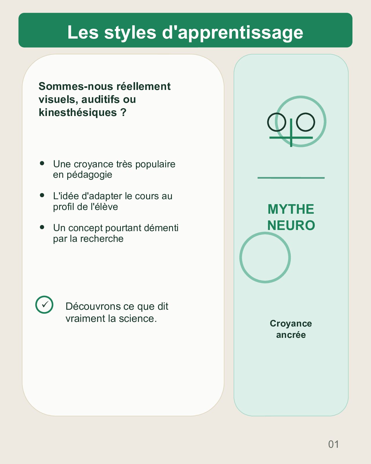 Couverture du carrousel Styles d’apprentissage : déconstruire le mythe VAK