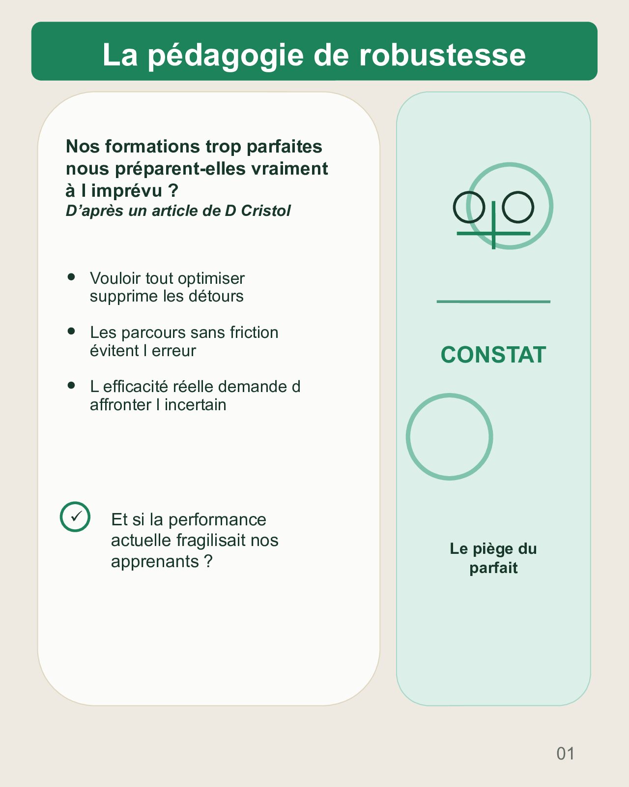 Couverture du carrousel Pédagogie de la robustesse - Préparer les apprenants à l’imprévu