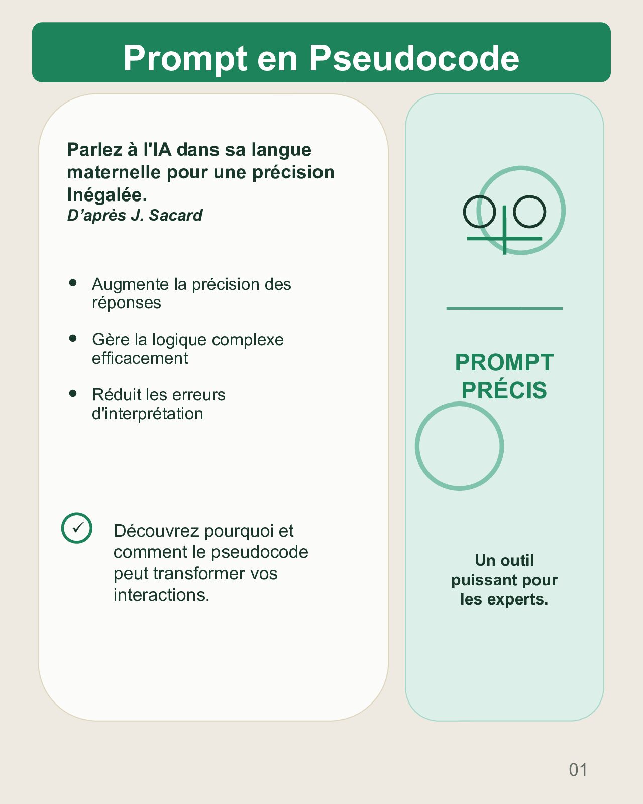 Couverture du carrousel Prompter en pseudocode pour gagner en précision