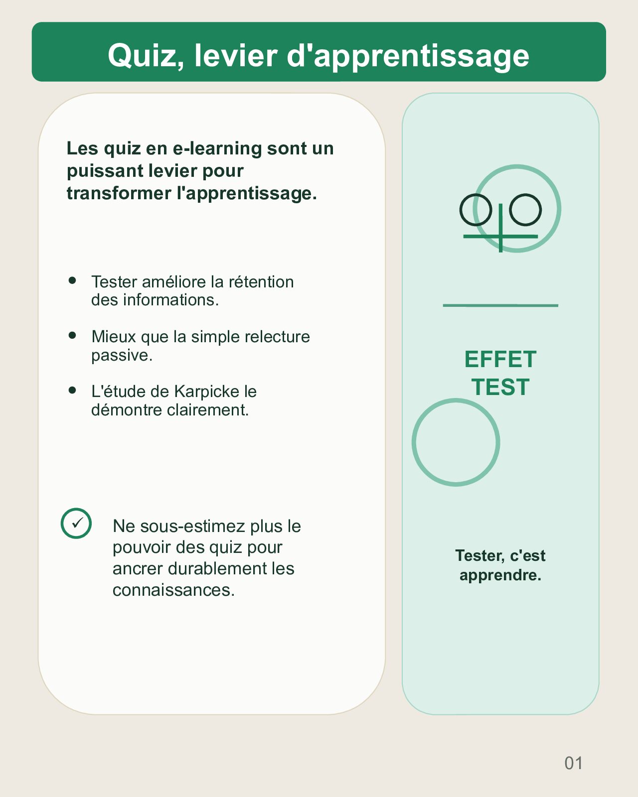 Couverture du carrousel Quiz et e-learning - Activer la mémoire pour mieux apprendre